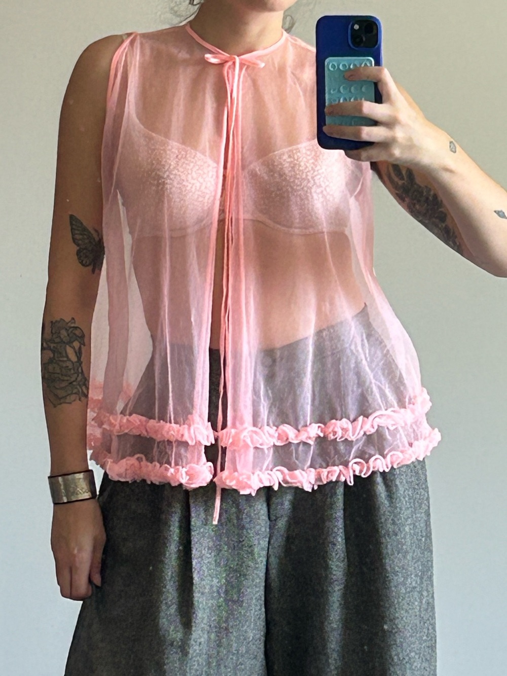 Vintage 70s hot pink babydoll